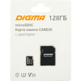 Карта памяти 128Gb MicroSD Digma + SD адаптер (DGFCA128A03)