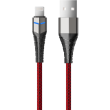 Кабель USB - Lightning, 1м, Accesstyle AL24-F100LED Red/Black (AL24-F100LED Red-Black)