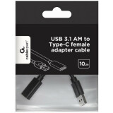 Переходник USB A (M) - USB Type-C (F), Cablexpert A-USB3-AMCF-01