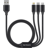 Кабель USB - microUSB/USB Type-C/Lightning, 1.2м, Deppa 72299