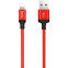 Кабель USB - Lightning, 2м, HOCO X14 Black/Red - 6957531062899