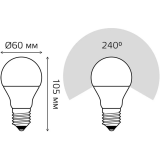 Светодиодная лампочка Gauss 6500K (12 Вт, E27) 10 шт. (102502312)