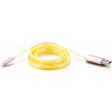 Кабель USB - Lightning, 1м, Gmini GM-MEL300FLAT Yellow (GM-MEL300FLATY)
