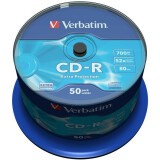 Диск CD-R Verbatim 700Mb 52x Cake Box DataLife (50шт) (43351)