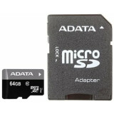 Карта памяти 64Gb MicroSD ADATA + SD адаптер (AUSDX64GUICL10-RA1)