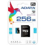 Карта памяти 256Gb MicroSD ADATA Premier + SD адаптер  (AUSDX256GUICL10A1-RA1)