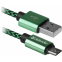 Кабель USB A (M) - microUSB B (M), 1м, Defender USB08-03T Green - 87804
