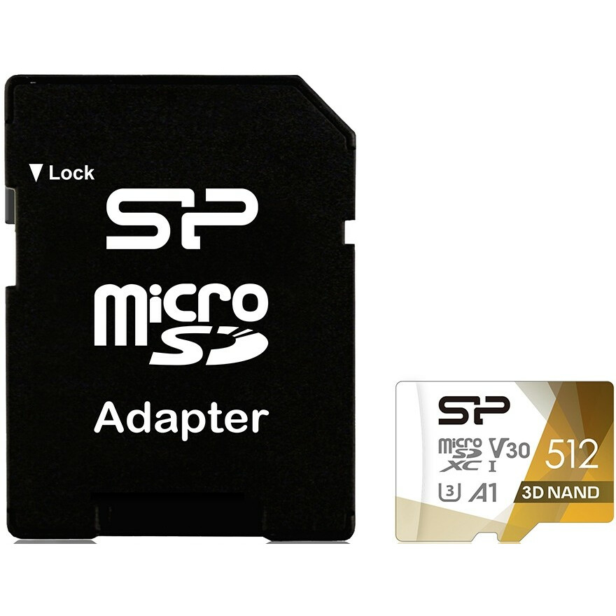 Карта памяти 512Gb MicroSD Silicon Power Superior Pro + SD адаптер (SP512GBSTXDU3V20AB)