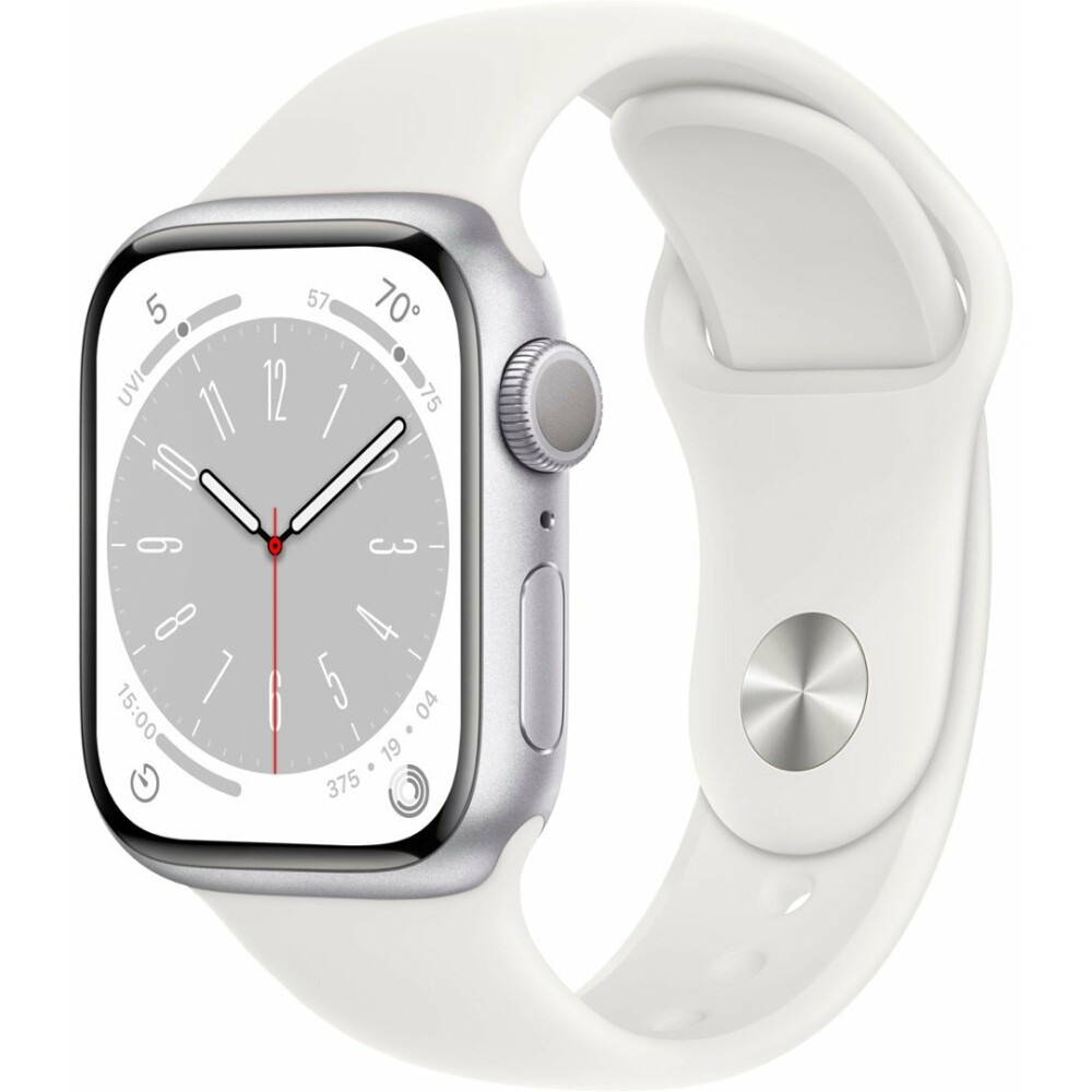 Умные часы Apple Watch Series 8 41mm Silver Aluminum Case with White Sport Band M/L (MP6M3LL/A)