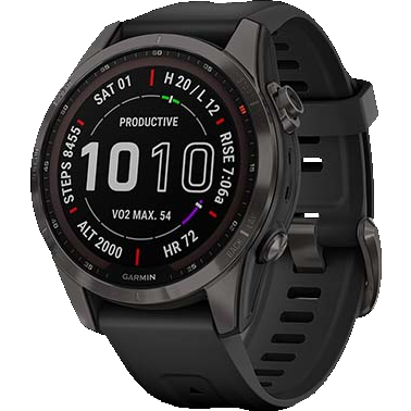 Умные часы Garmin Fenix 7S Sapphire Solar Carbon Grey DLC Titanium with Black Band - 010-02539-25