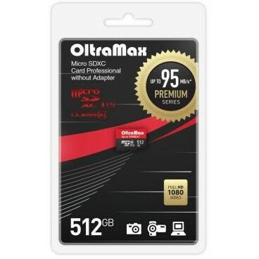Карта памяти 512Gb MicroSD OltraMax Premium - OM512GCSDXC10UHS-1-PrU3 w