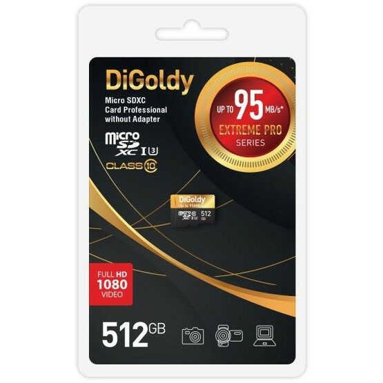 Карта памяти 512Gb MicroSD Digoldy Extreme Pro - DG512GCSDXC10UHS-1-ElU3 w