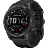 Умные часы Garmin Fenix 7 Sapphire Solar Carbon Grey DLC Titanium with Black Band (010-02540-21)