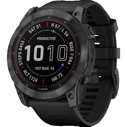Умные часы Garmin Fenix 7X Sapphire Solar Carbon Grey DLC Titanium with Black Band - 010-02541-11