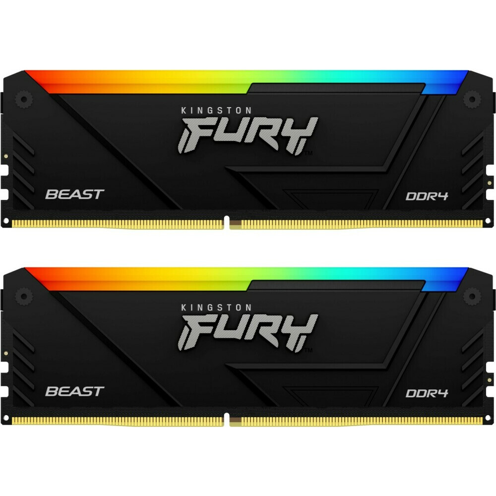Оперативная память 32Gb DDR4 3733MHz Kingston Fury Beast RGB (KF437C19BB12AK2/32) (2x16Gb KIT)
