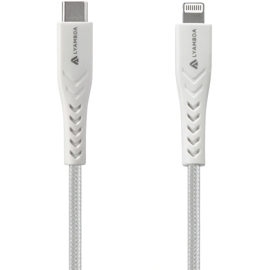 Кабель USB Type-C - Lightning, 0.5м, Lyambda LCL05-WH