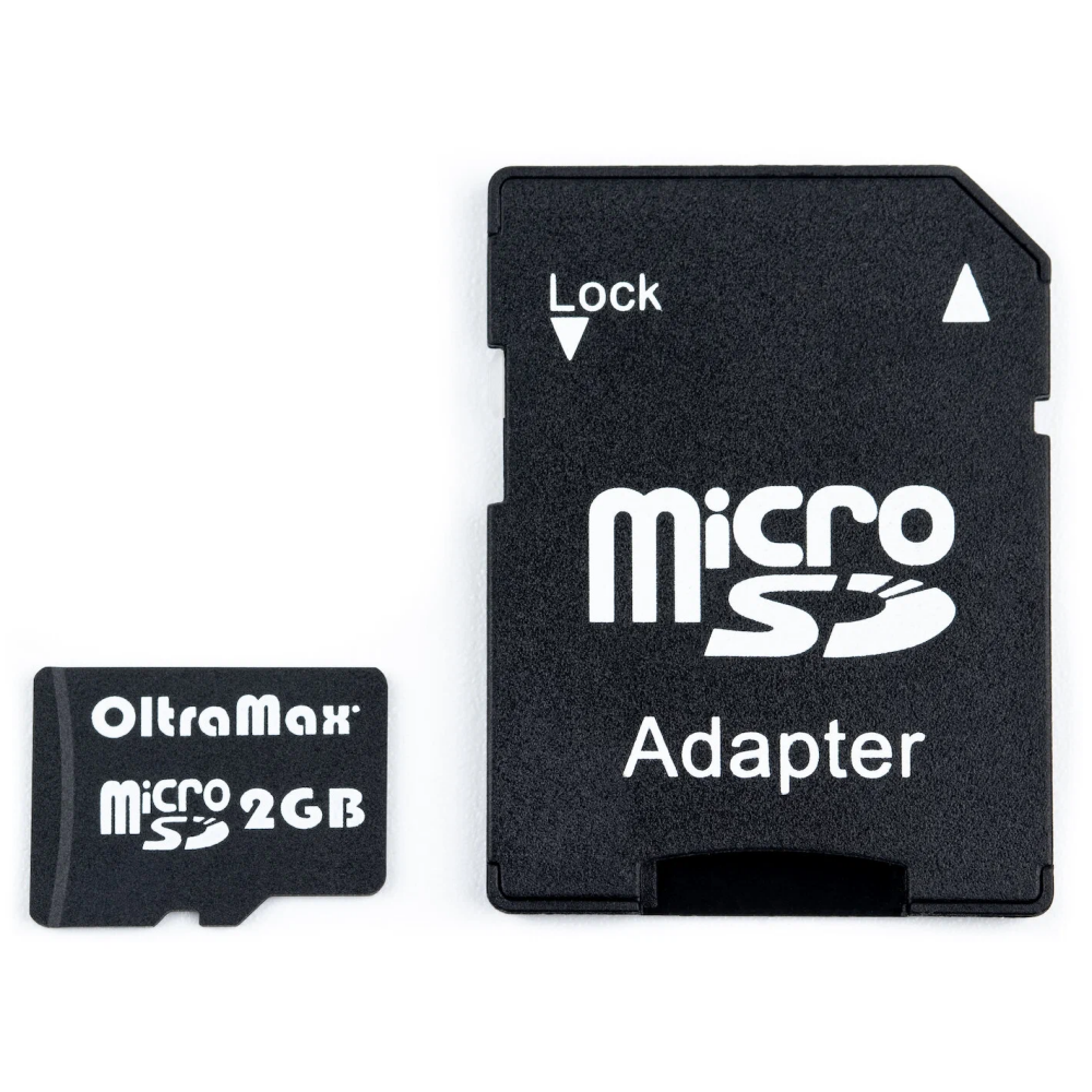 Карта памяти 2Gb MicroSD OltraMax + SD адаптер (OM002GCSD-AD)