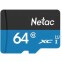 Карта памяти 64Gb MicroSD Netac P500 (NT02P500STN-064G-S)