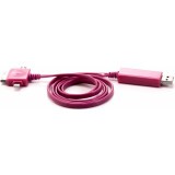 Кабель USB - microUSB/Lightning/Apple 30-pin, 1м, Gmini mCable GM-MEL400FL Pink/Blue (GM-MEL400FLPB)