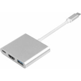 Переходник USB Type-C - HDMI/USB Type-C/USB 3.0, Greenconnect GCR-AP24