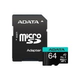 Карта памяти 64Gb MicroSD ADATA + SD адаптер (AUSDX64GUI3V30SA2-RA1)