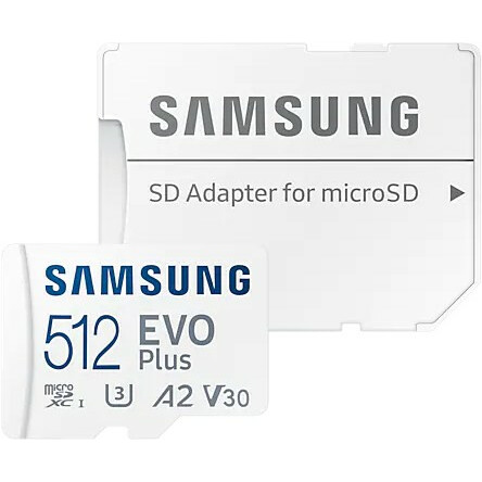 Карта памяти 512Gb MicroSD Samsung EVO Plus + SD адаптер (MB-MC512KA)