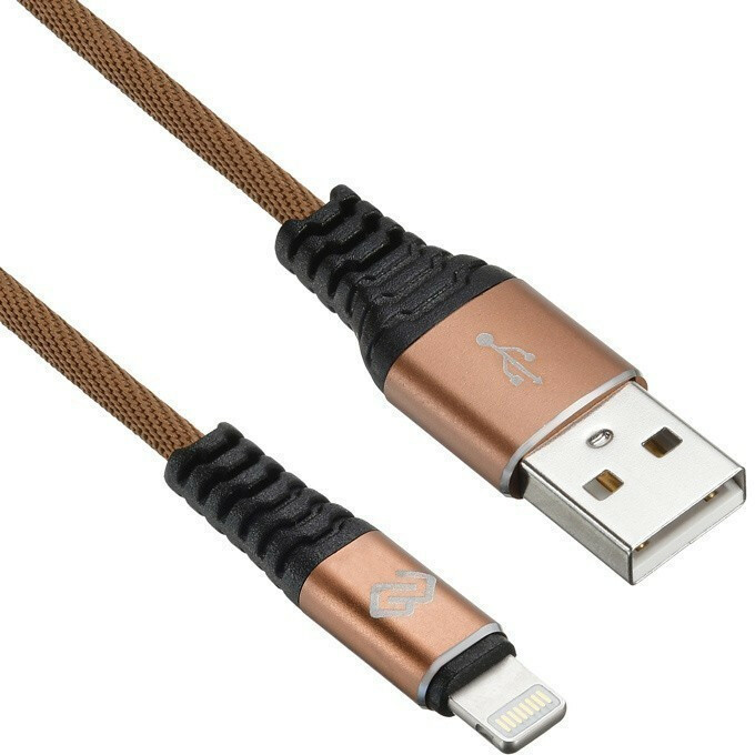 Кабель USB - Lightning, 0.15м, Digma LIGHT-0.15M-BR - LIGHT-0.15M-BR/1080148