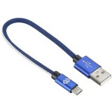Кабель USB A (M) - microUSB B (M), 0.15м, Digma MICROUSB-0.15M-BL