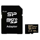 Карта памяти 64Gb MicroSD Silicon Power Golden Superior + SD адаптер (SP064GBSTXDV3V1GSP)