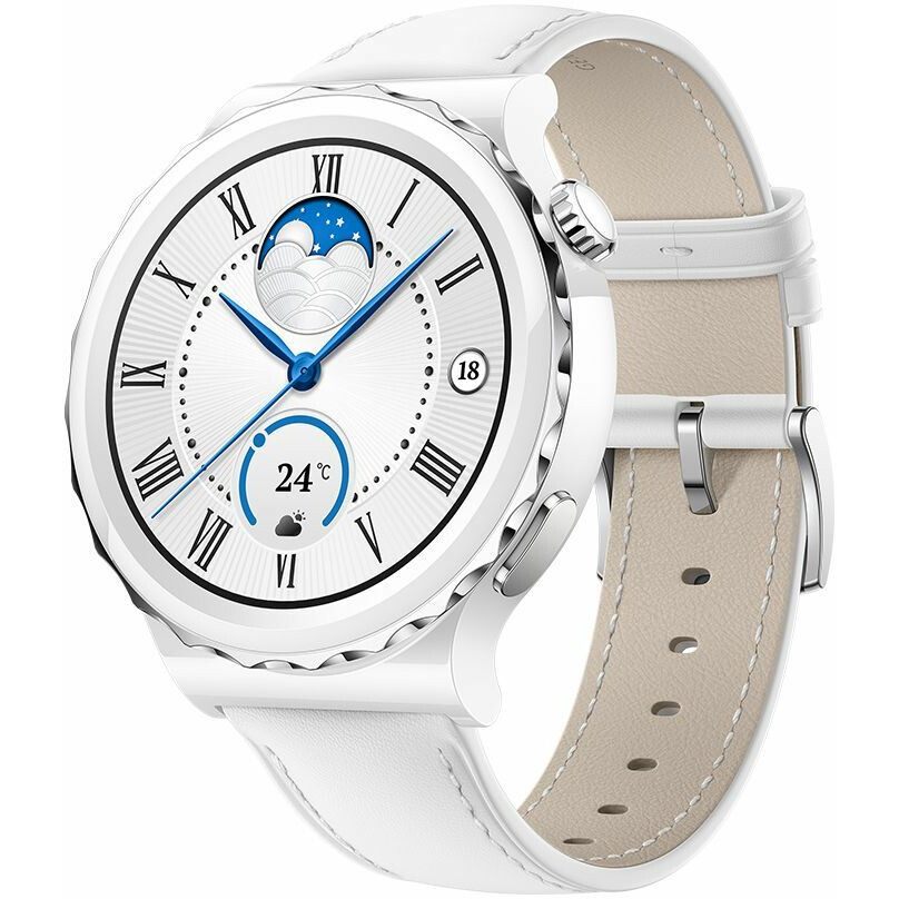 Умные часы Huawei Watch GT 3 Pro Ceramic White Leather Strap (FRIGGA-B19) - 55028857