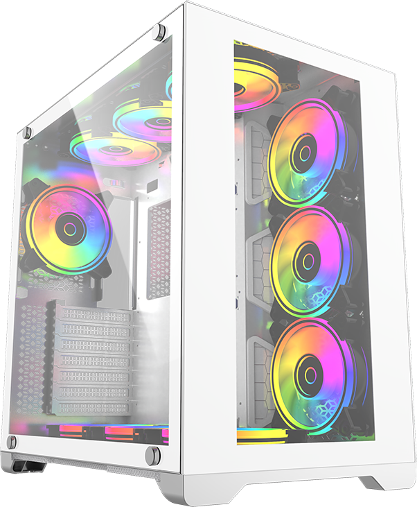 Корпус POWERCASE Vision White. Корпус POWERCASE Vision Micro, White, Tempered Glass, 4х 120mm 5-Color Fan, белый, MATX (CVWM-l4). Корпус POWERCASE Vision Black CVBA-l4. POWERCASE Vision Micro White.