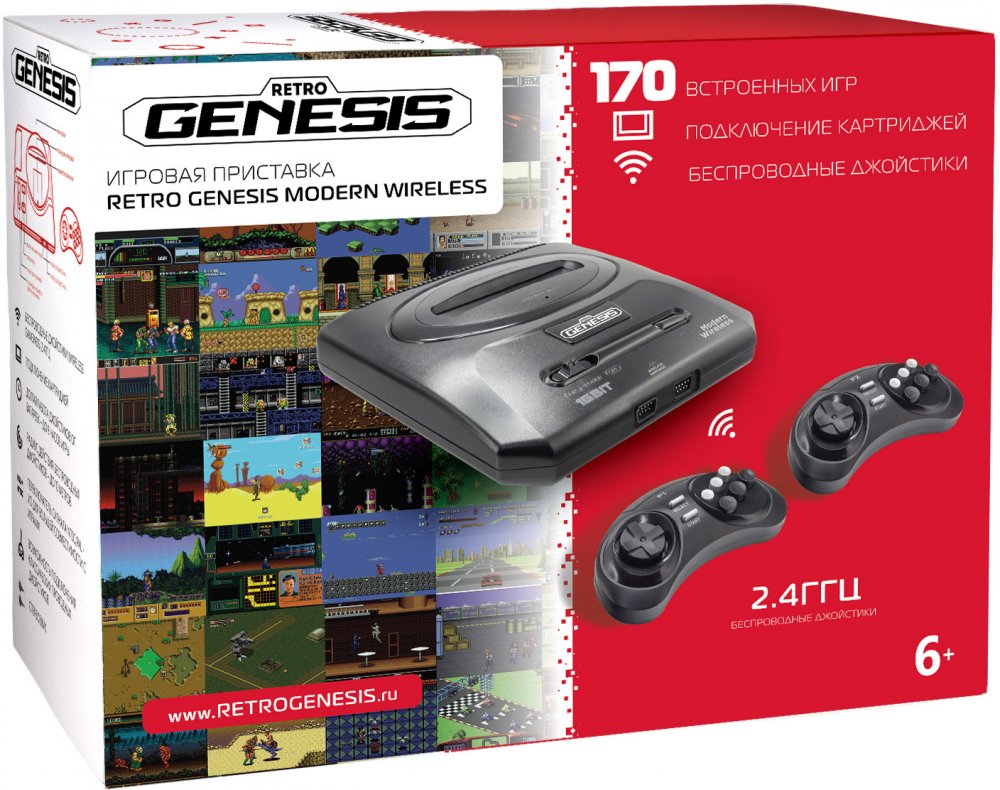 Описание игровую приставку SEGA Retro Genesis Modern Wireless (170  встроенных игр) в интернет магазине Регард Москва.