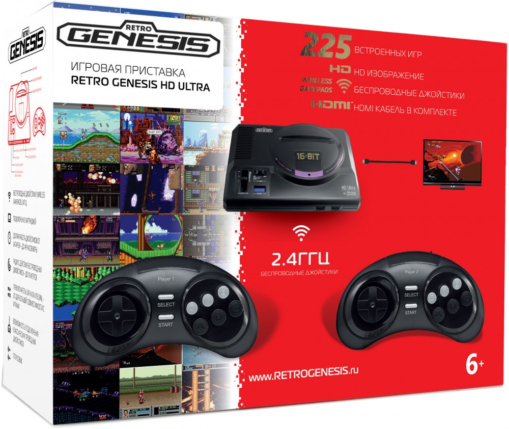 Игровая консоль SEGA Retro Genesis HD Ultra (225 встроенных игр): купить в  интернет магазине Регард Москва: цена, характеристики, описание, отзывы