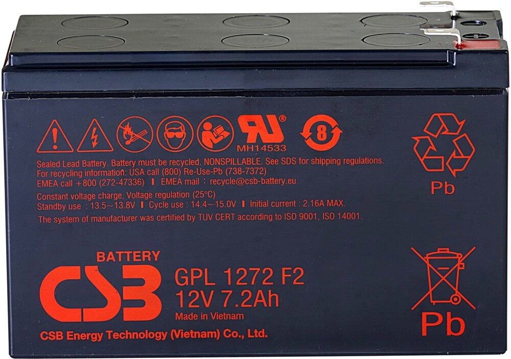 Csb gp1272. Аккумуляторная батарея CSB gp1272 f2. Аккумулятор CSB GP-1272 f2 12v 7.2Ah. Аккумуляторная батарея CSB gp1272 , 12v 7ah f2 (28w). CSB GP 1272 f2 7.2 а·ч.