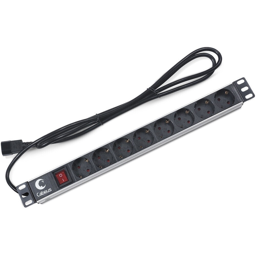 Cabeus pdu 8p блок евророзеток для 19 шкафов горизонтальный 8 розеток 10 a выключатель