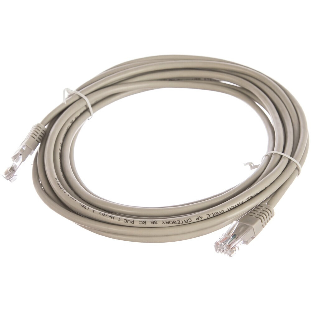 Патч-корд NETLAN EC-PC4UD55B-BC-PVC-050-GY-10, 5м, 10 шт.