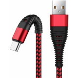 Кабель USB - USB Type-C, 1м, BoraSCO 50184 Red