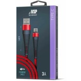 Кабель USB - USB Type-C, 1м, BoraSCO 50184 Red