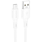 Кабель USB A (M) - microUSB B (M), 1м, Borofone BX80 White (6974443385212)