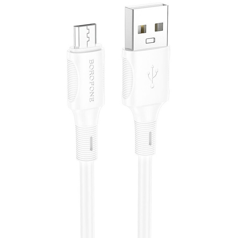 Кабель USB A (M) - microUSB B (M), 1м, Borofone BX80 White - 6974443385212