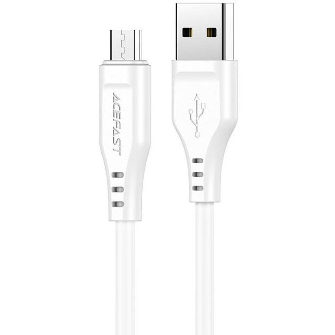 Кабель USB A (M) - microUSB B (M), 1.2м, ACEFAST C3-09 White - AF-C3-09-WH