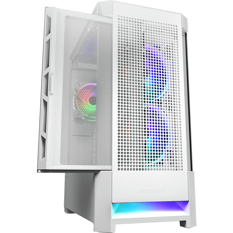 Корпус cougar Airface RGB White, 2х140мм + 1x120mm ARGB Fan, ARGB Fan Hub, без БП, белый, ATX. Корпус cougar Airface RGB. Cougar Airface RGB White. Cougar Airface RGB White белый.