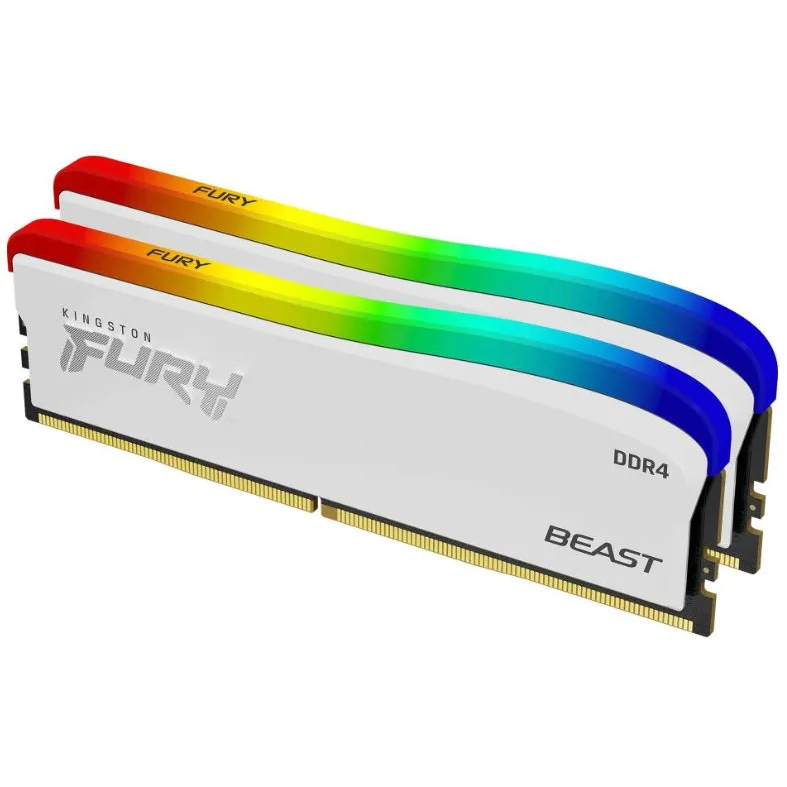 Оперативная память 32Gb DDR4 3600MHz Kingston Fury Beast RGB White (KF436C18BWAK2/32) (2x16Gb KIT)