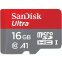 Карта памяти 16Gb MicroSD SanDisk Ultra (SDSQUAR-016G-GN6MN)