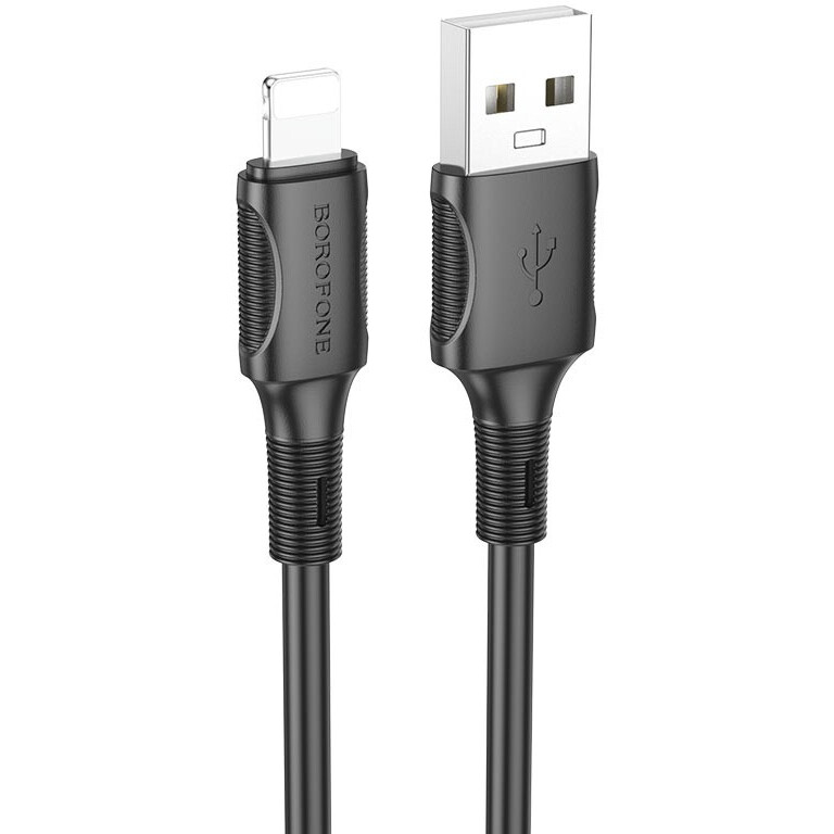 Кабель USB - Lightning, 1м, Borofone BX80 Black - 6974443385182