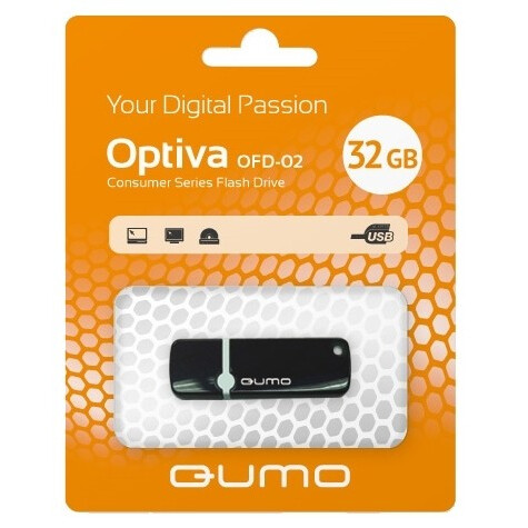 USB Flash накопитель 32Gb QUMO Optiva 02 Black - QM32GUD-OP2-black