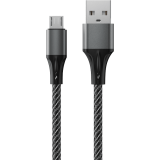 Кабель USB A (M) - microUSB B (M), 1м, Accesstyle AM24-F100M Black/Grey (AM24-F100M Black-Gray)