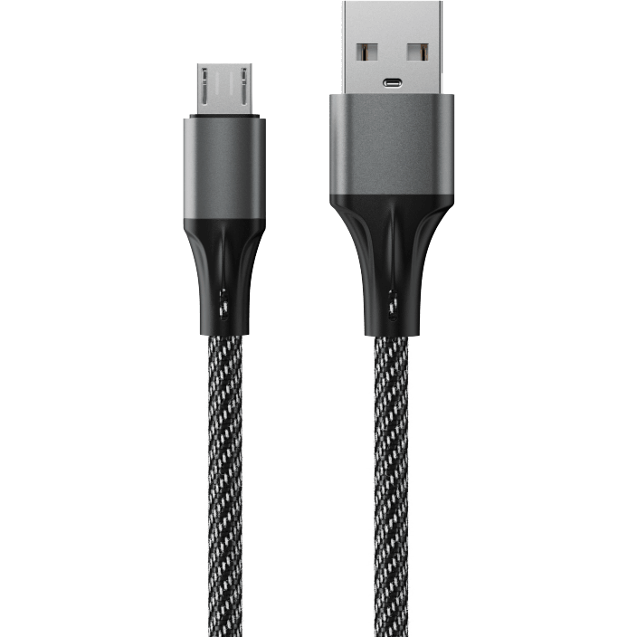 Кабель USB A (M) - microUSB B (M), 1м, Accesstyle AM24-F100M Black/Grey - AM24-F100M Black-Gray