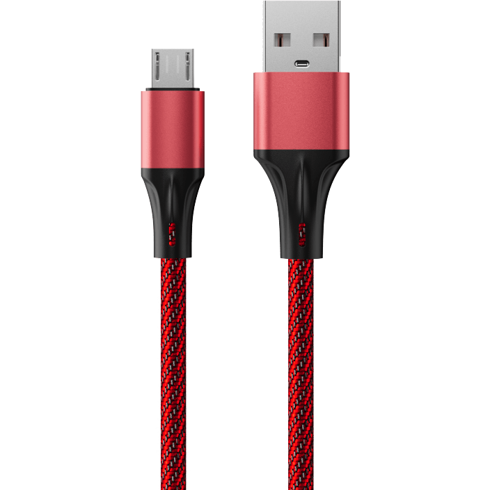 Кабель USB A (M) - microUSB B (M), 1м, Accesstyle AM24-F100M Red/Black - AM24-F100M Red+black