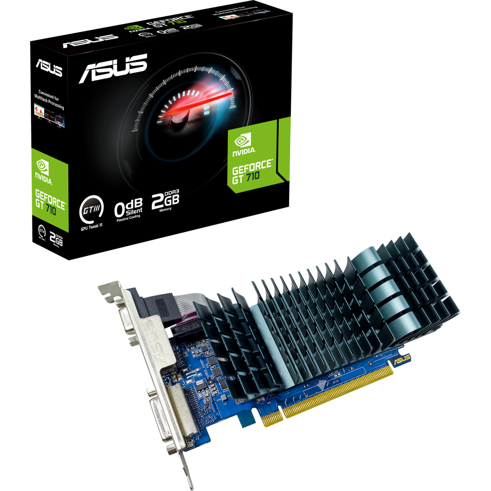 Видеокарта NVIDIA GeForce GT 710 ASUS 2Gb (GT710-SL-2GD3-BRK-EVO): купить в  интернет магазине Регард Москва: цена, характеристики, описание, отзывы